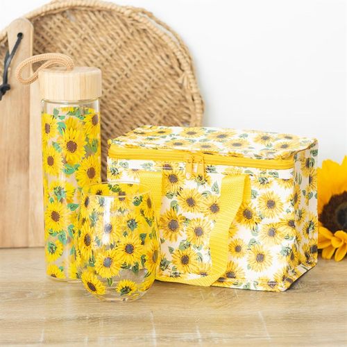 Sunflower Print Stemless Glass