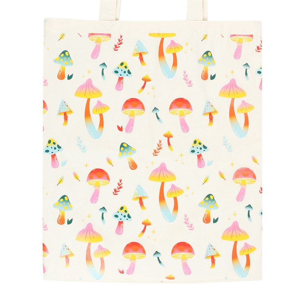 Funky Fungi Mushroom Print Polycotton Tote Bag