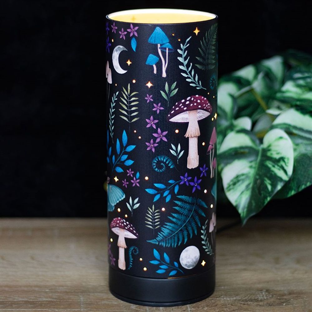 Fragranced aroma lamp from the dark forest range, beautiful leaves, mushrooms, Luna moths and the moon on a dark background. Add fragranced oils for a beautiful aroma aroundyour beautiful home.