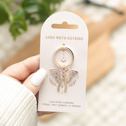 Light Luna Moth Keyring