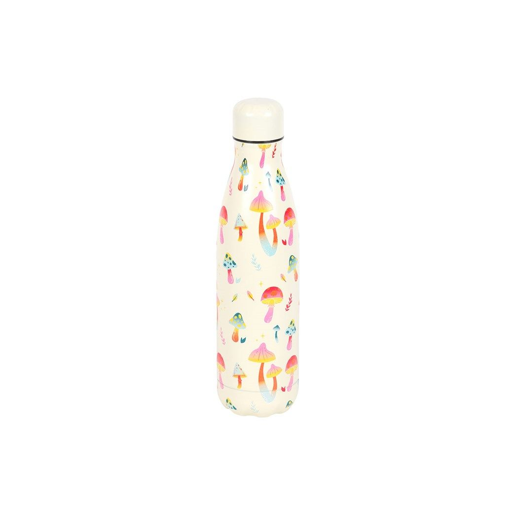 Funky Fungi Mushroom Print Metal Water Bottle